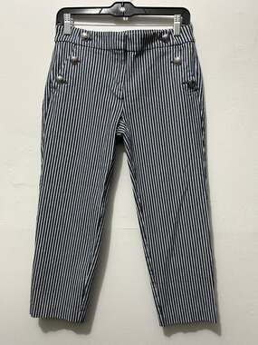 LOFT The Riviera Slim Navy White Striped Sailor Pants 0P Petites